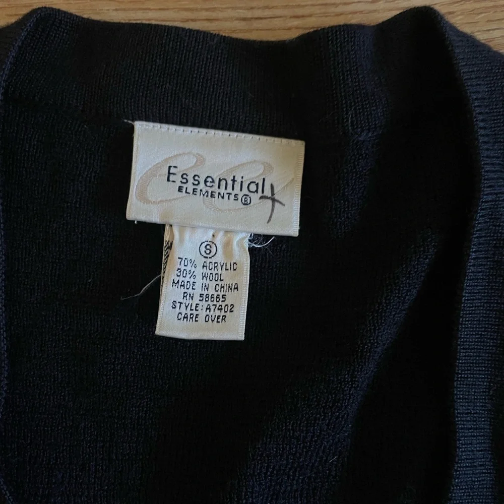 Vintage Essential Elements Wool Blend black Cardigan